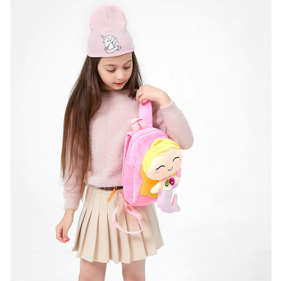 Unisex Kids Plush Cartoon School Bag for Kindergarten