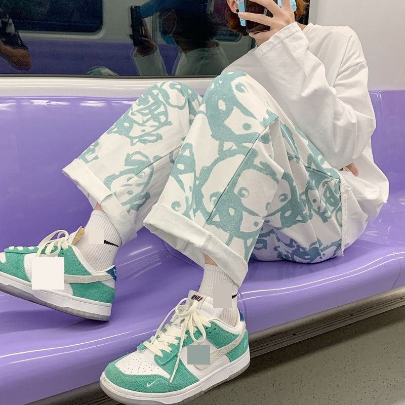 Men’s Graffiti Retro Street Style Casual Pants