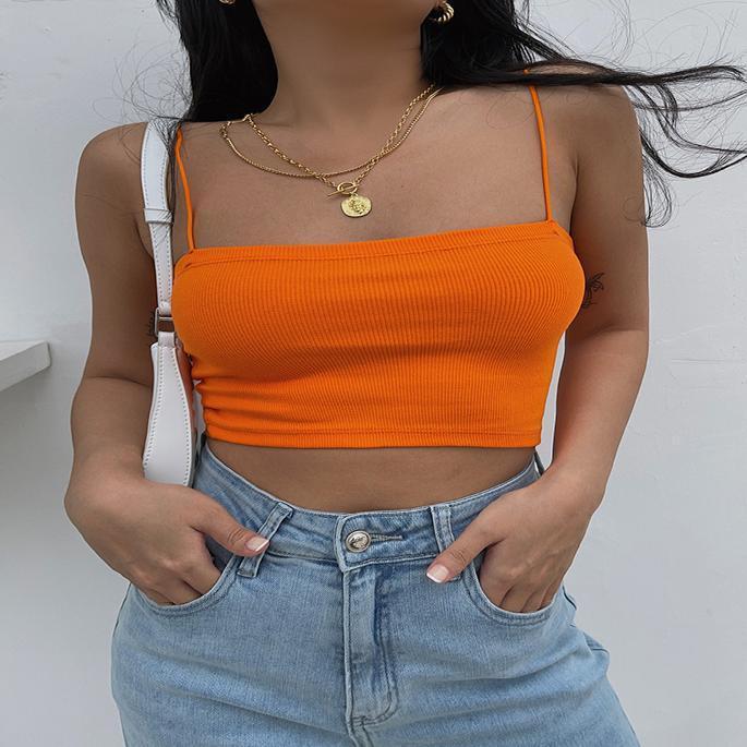 Solid Color String Inspirational Backless Sling European And American Outer Wear Sexy Midriff-baring Vest