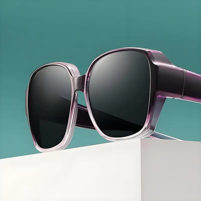 Unisex Dual-Use Clip-On Rectangular Glasses