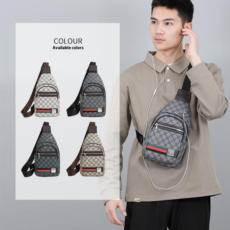 Men's PU Waterproof Slim Crossbody Bag Urban Style