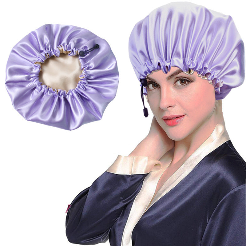 Soft Double Satin Shower Cap – Dual-Use Bath and Chemotherapy Cap for Adults