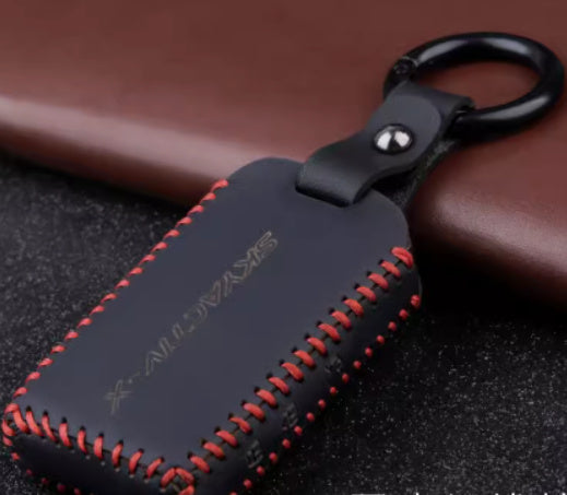 Premium Leather Car Key Fob Case – Zipper Holder with Keychain
