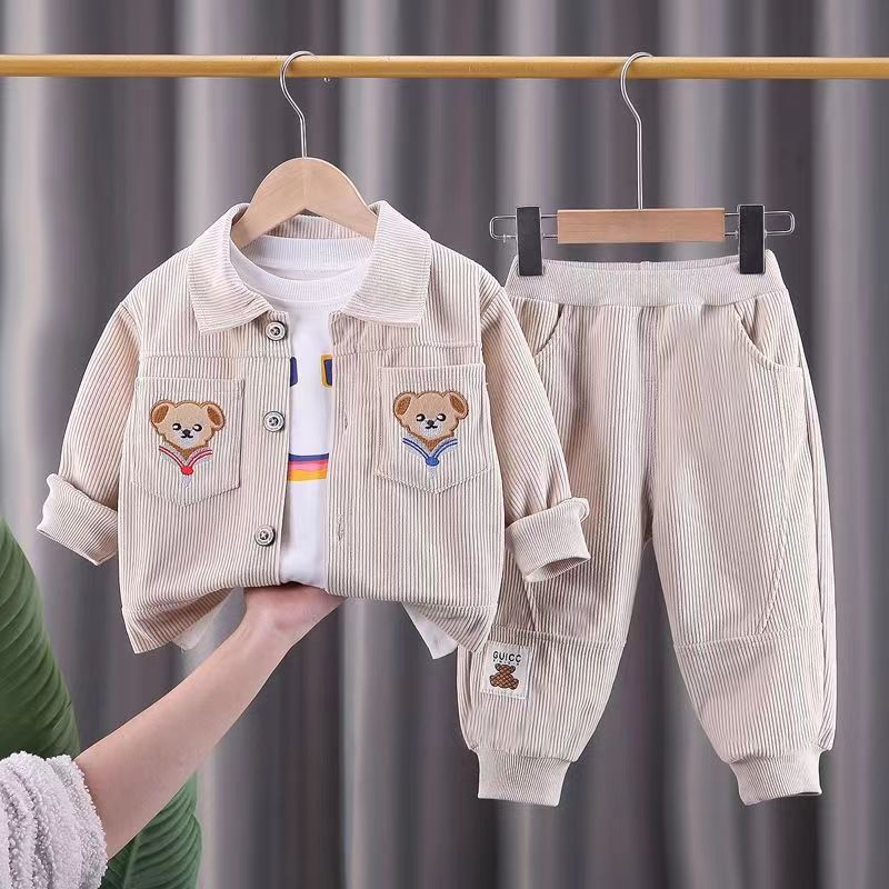 Boys' Three-piece Suit Handsome Overalls
