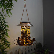 Outdoor Solar Bird Feeder with Garden Lamp – IP65 Waterproof Iron Design
