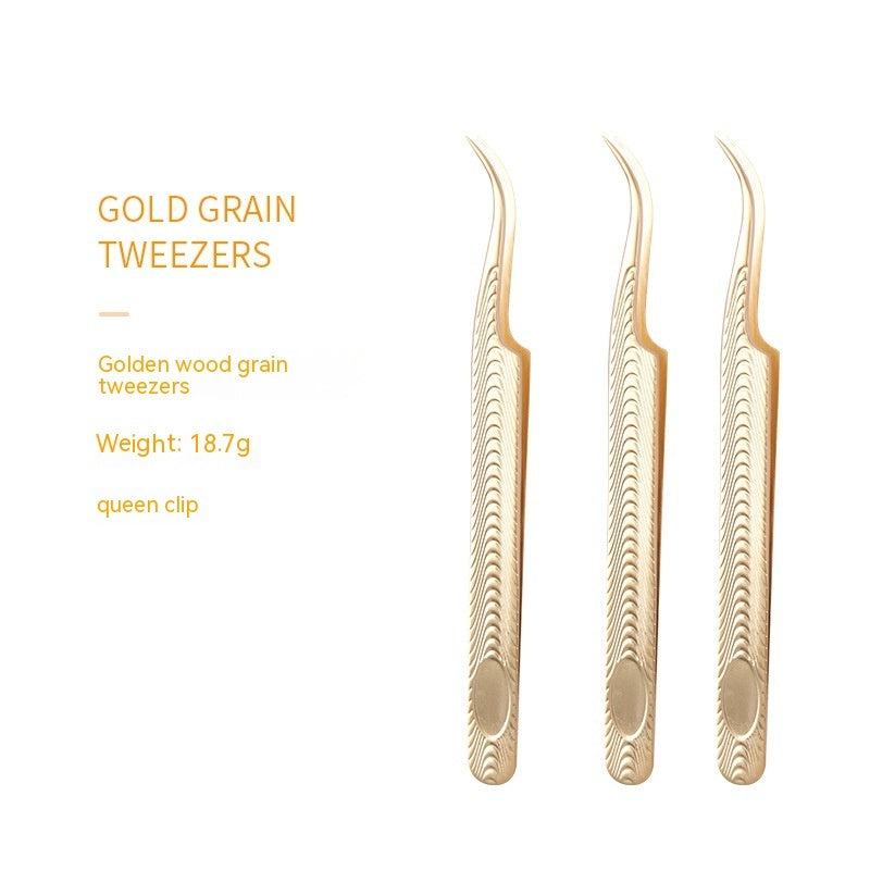 Golden Eyelash Tweezers – Stainless Steel Flowering Lash Extension Tool