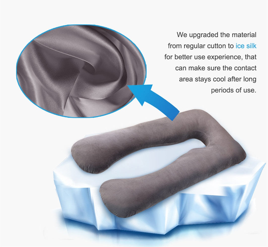 Summer U-Shaped Maternity Pillow – Ice Silk Cooling Pregnancy Support Pillow