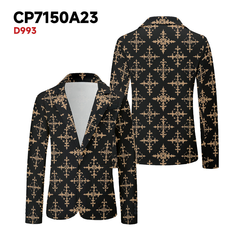 Unisex Loose Fit 3D Color Pattern Suit Jacket Polyester