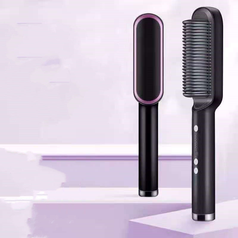 2-in-1 Hair Straightener & Hot Comb – Dual-Purpose Negative Ion Electric Curling Brush
