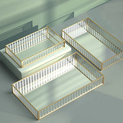 Nordic Light Luxury Striped Glass Storage Tray