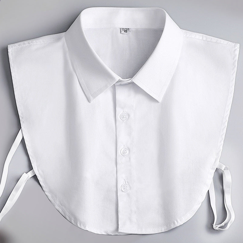 Detachable False Collar – Solid Color 4-Button Polyester Yarn