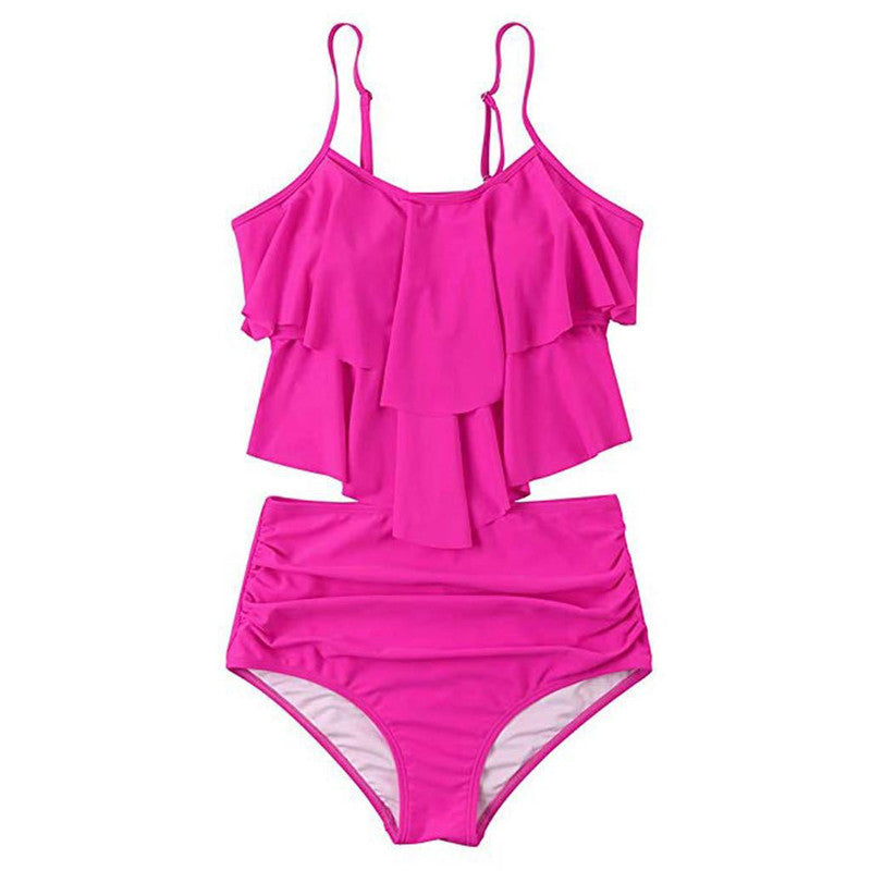 Women's Plus Size Bikini Set – Polyester Two-Piece Swimsuit