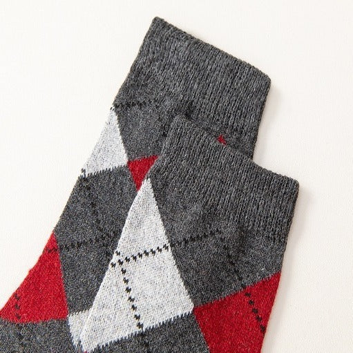Wool Lined Socks with Flat Dotted Lines