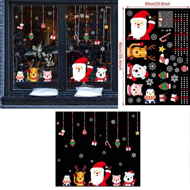 Christmas Store Window Decoration Stickers