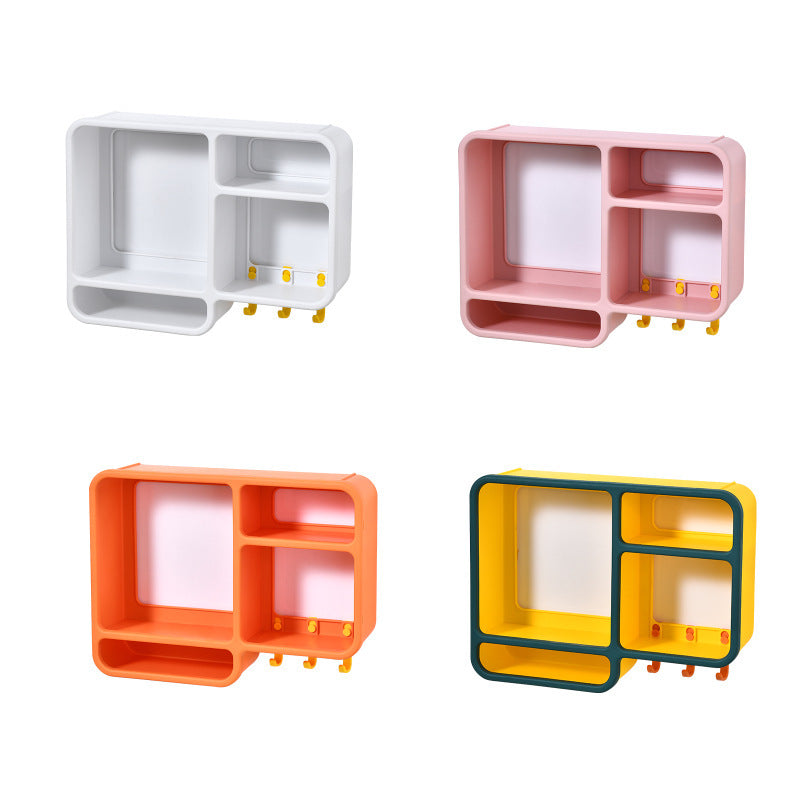 Dustproof Wall-Mounted Cosmetic Shelf – Bathroom Organizer Rack