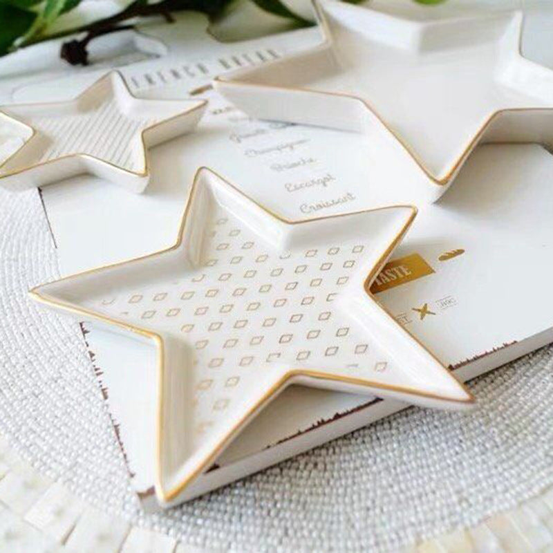 Home Pentagram-shaped Ceramic Key Storage Tray