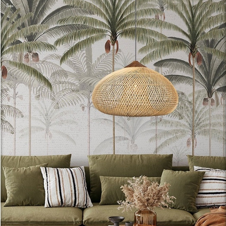 Rattan Ceiling Lamp Restaurant Retro Hand-woven Lamp