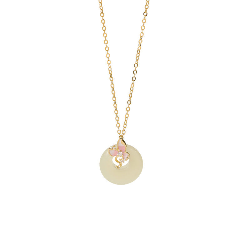 Orchid Necklace Girl With Safe Buckle