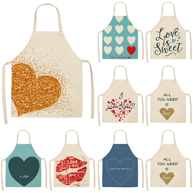 Red Lip Letters Apron – Oil-Proof, Stain-Resistant Kitchen Apron