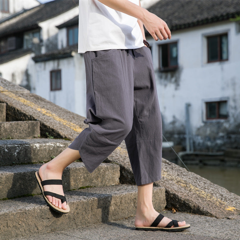 Men’s Linen Beach Pants – Thin Casual Comfortable Summer Trousers