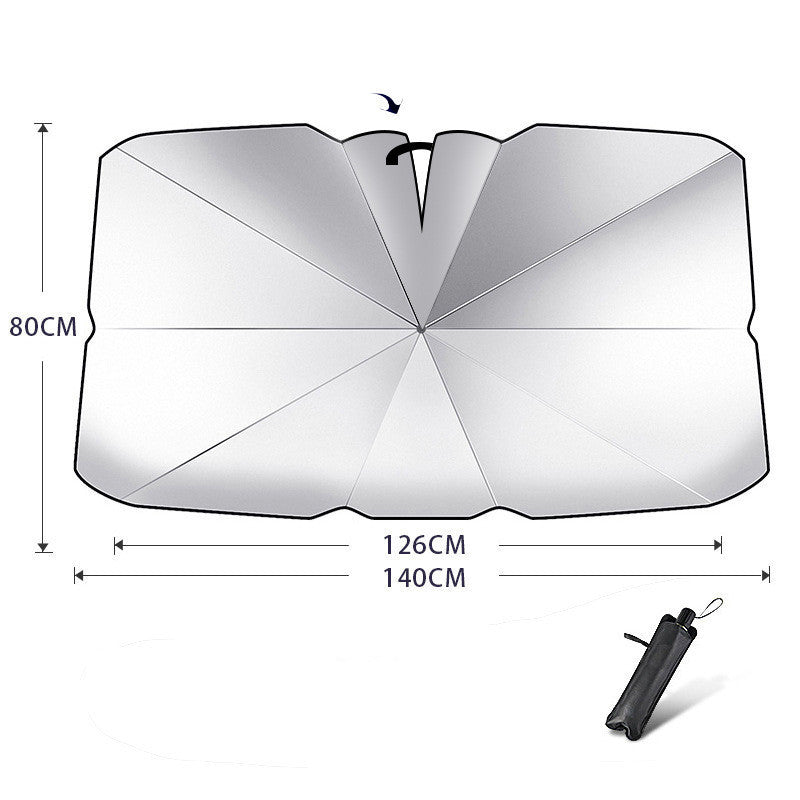 Foldable Car Windshield Sun Shade Umbrella, UV Protection and Heat Insulation Front Window Cover