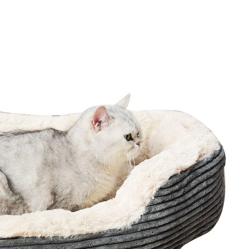 Oval Kennel Winter Warm Plush For Cats And Dogs Mat Pet Supplies