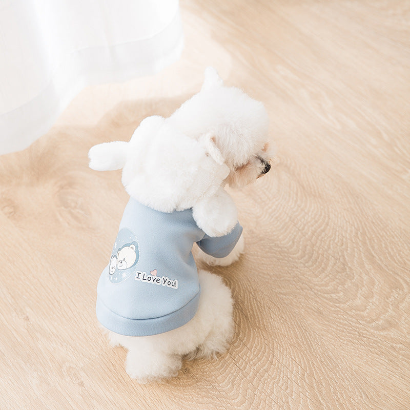 Dog Cat Hooded Sweater Cartoon Pet Clothes
