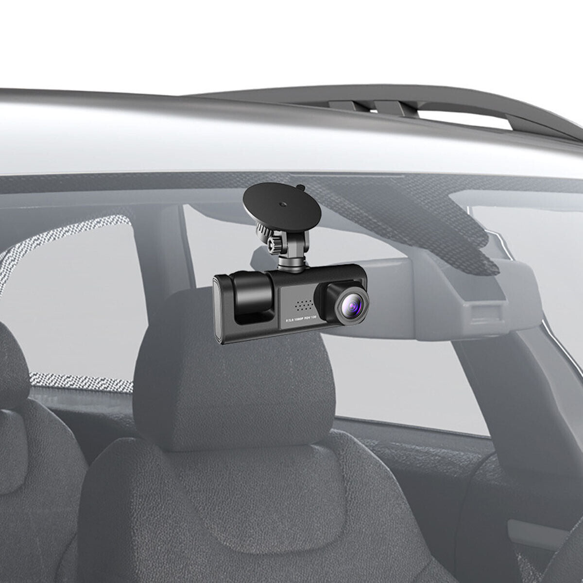 1080P Dual Lens Car Dash Cam with G-Sensor, Front and Rear Video Recorder