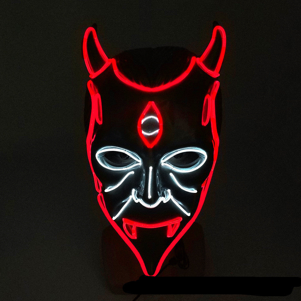 Halloween LED Headgear – Glowing Light-Up Costume Mask for Parties and Cosplay