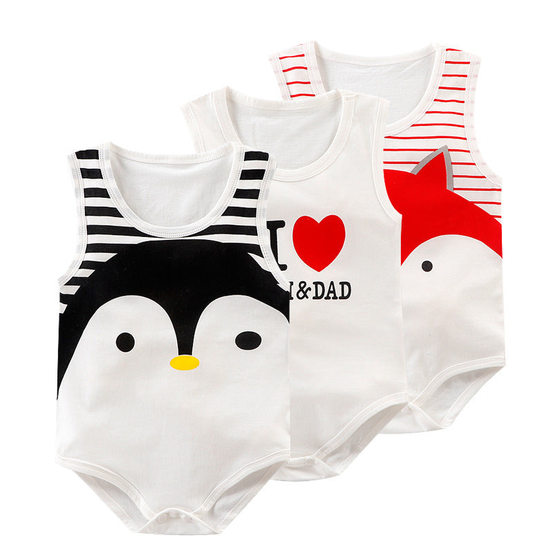 Unisex Cotton Triangle Sleeveless Baby Bodysuit Regular Fit