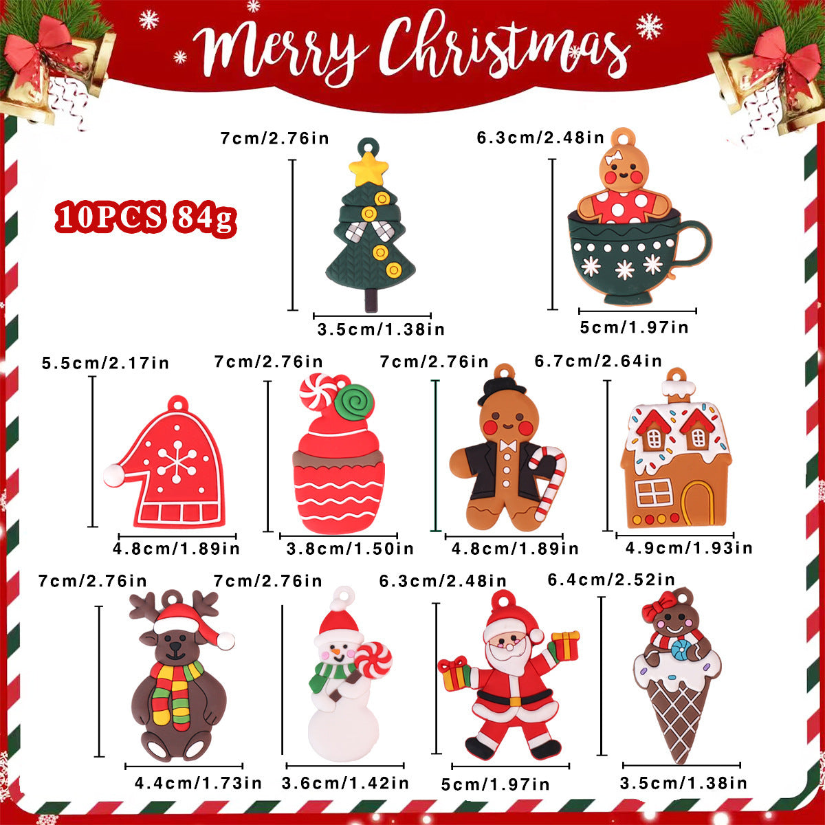 Soft Rubber Christmas Tree Ornament Pendant