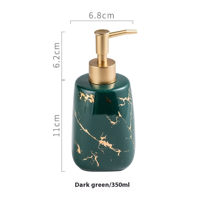 Ceramic Bathroom Storage Bottle – Refillable Soap/Lotion Dispenser, Pump