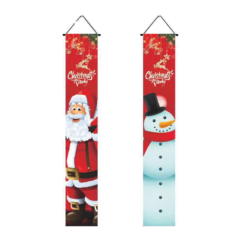 Christmas Couplet Curtain Hanging Cloth Lattice Decoration Hanging Flag