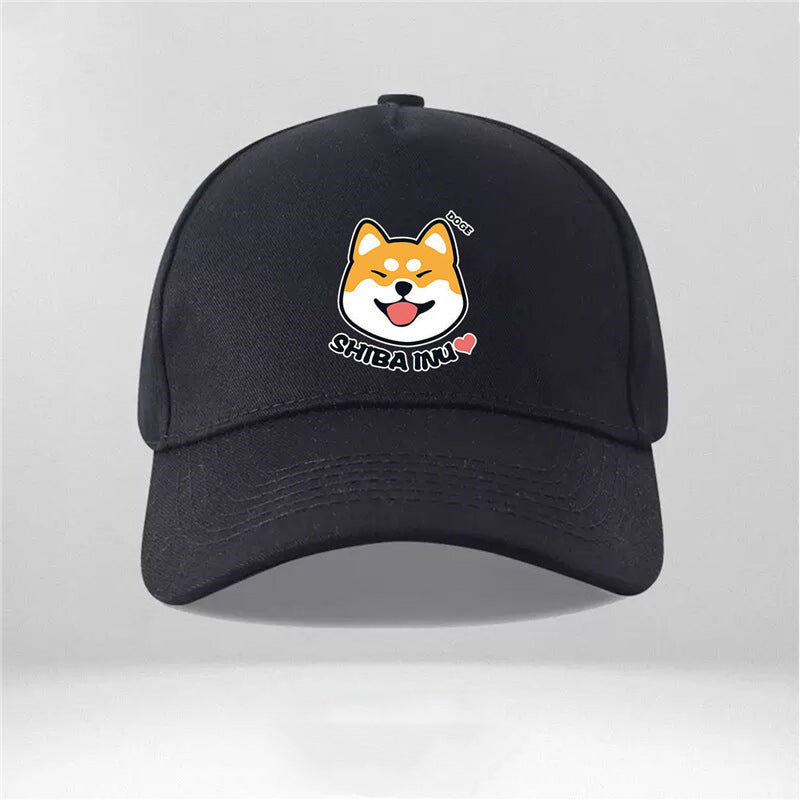 Cartoon Dog Shiba Inu Couple Peaked Cap for Men and Women – New Trendy Adjustable Hat