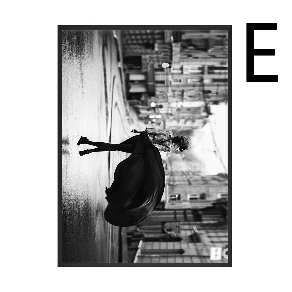 Black and White Wall Art – Sexy Woman Canvas Painting Poster Print