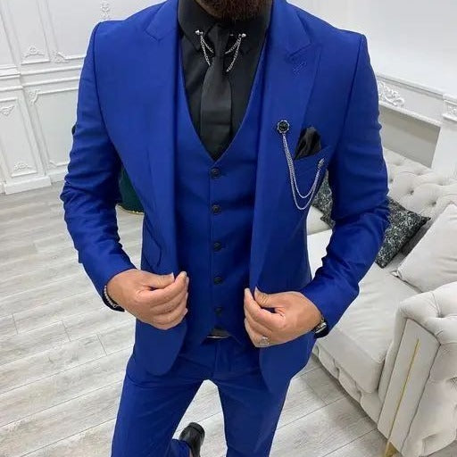Suit Men's Three-piece Suit Host Banquet Plus Size Men's Simple Slim Fit