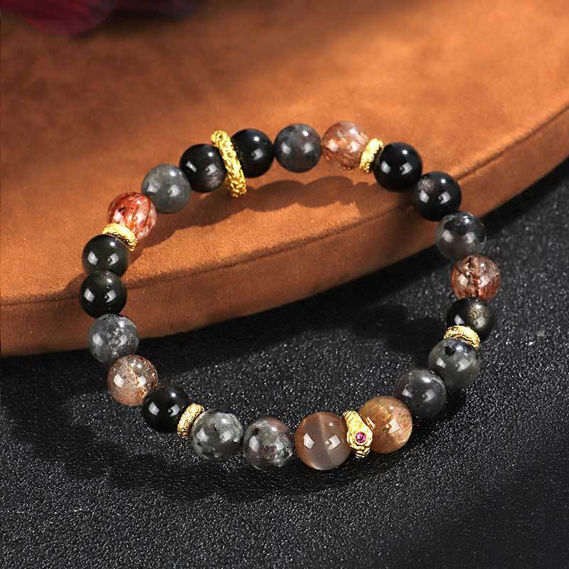 Black Sunstone Flame Stone Same Bracelet