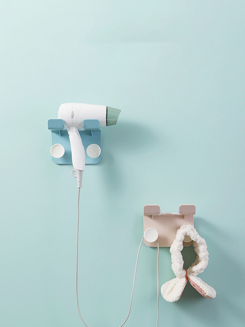 Punch-Free Bathroom Hair Dryer Rack – Hook & Wall-Mount Bracket