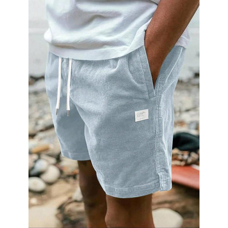 Men’s Letter Print Jogger Pants – Solid Color Splicing Drawstring Hem Trousers