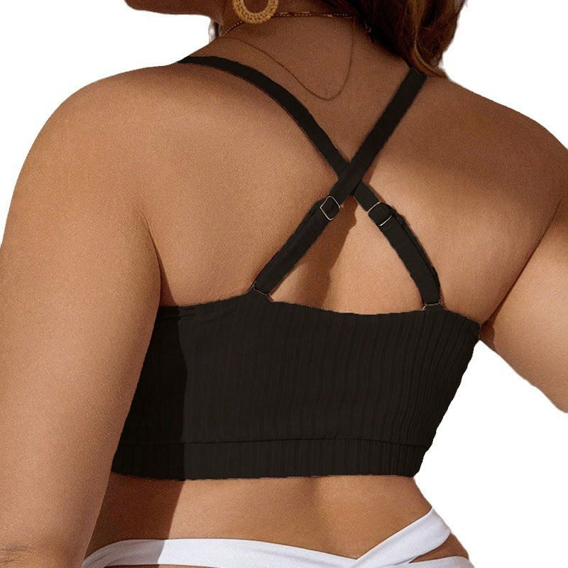 Women’s Plus Size Lace-Up Bikini Top