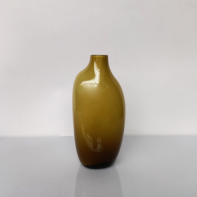 Nordic Light Luxury Glass Small Vase Ornament Decoration Retro
