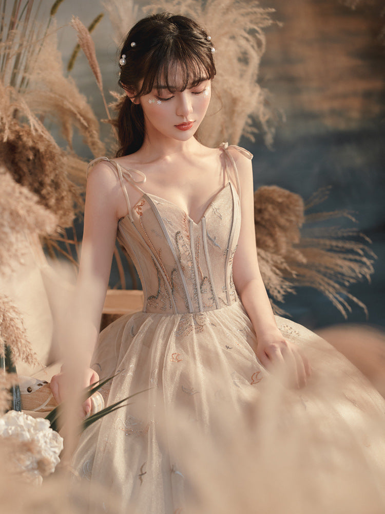 Suspender Toast Dress Wedding Engagement Ladies Dress