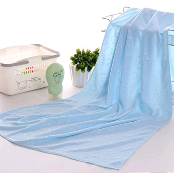 Cartoon Bear Kids’ Large Microfiber Bath & Beach Towel – Absorbent & Soft