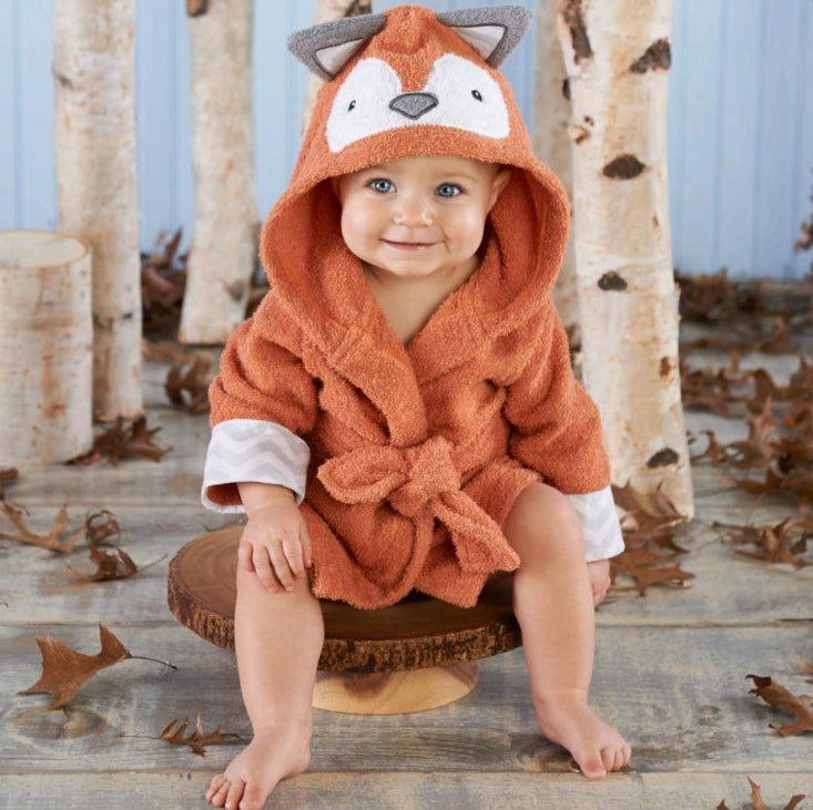Unisex Hooded Cotton Baby Bathrobe Cartoon Relaxed Fit