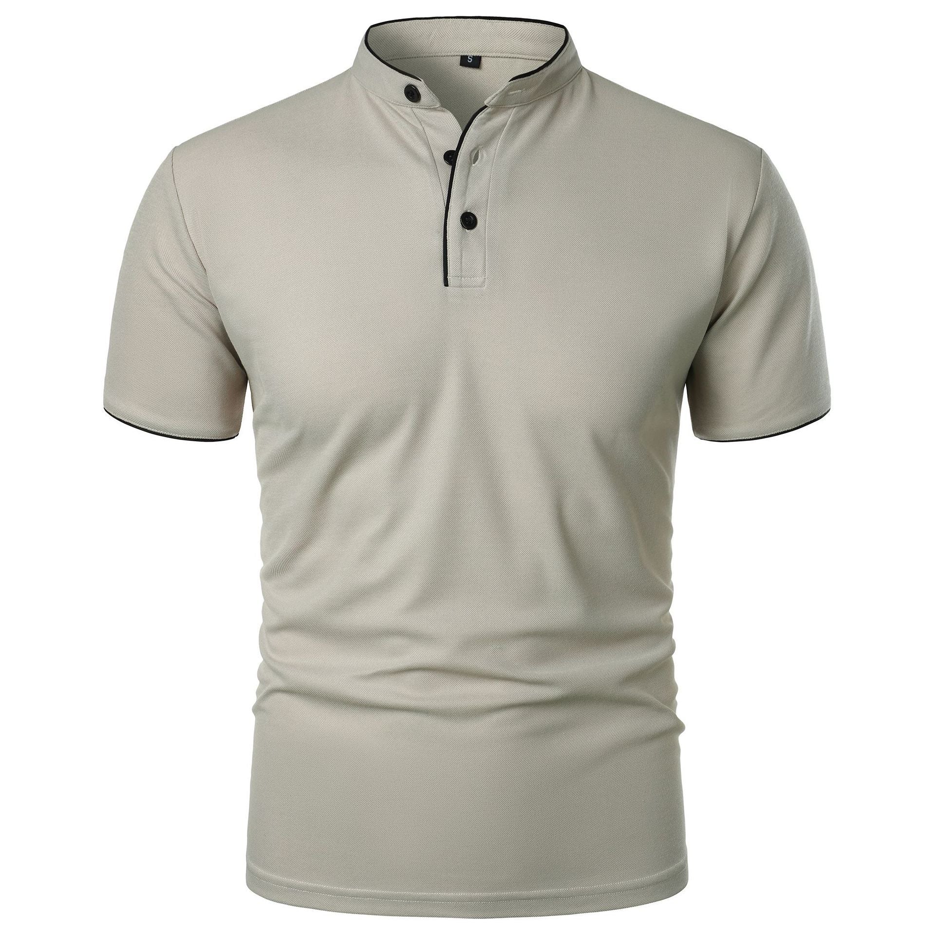 Men's Summer Solid Color Top Popular Short Sleeve Slim Fit European And American Short Sleeve