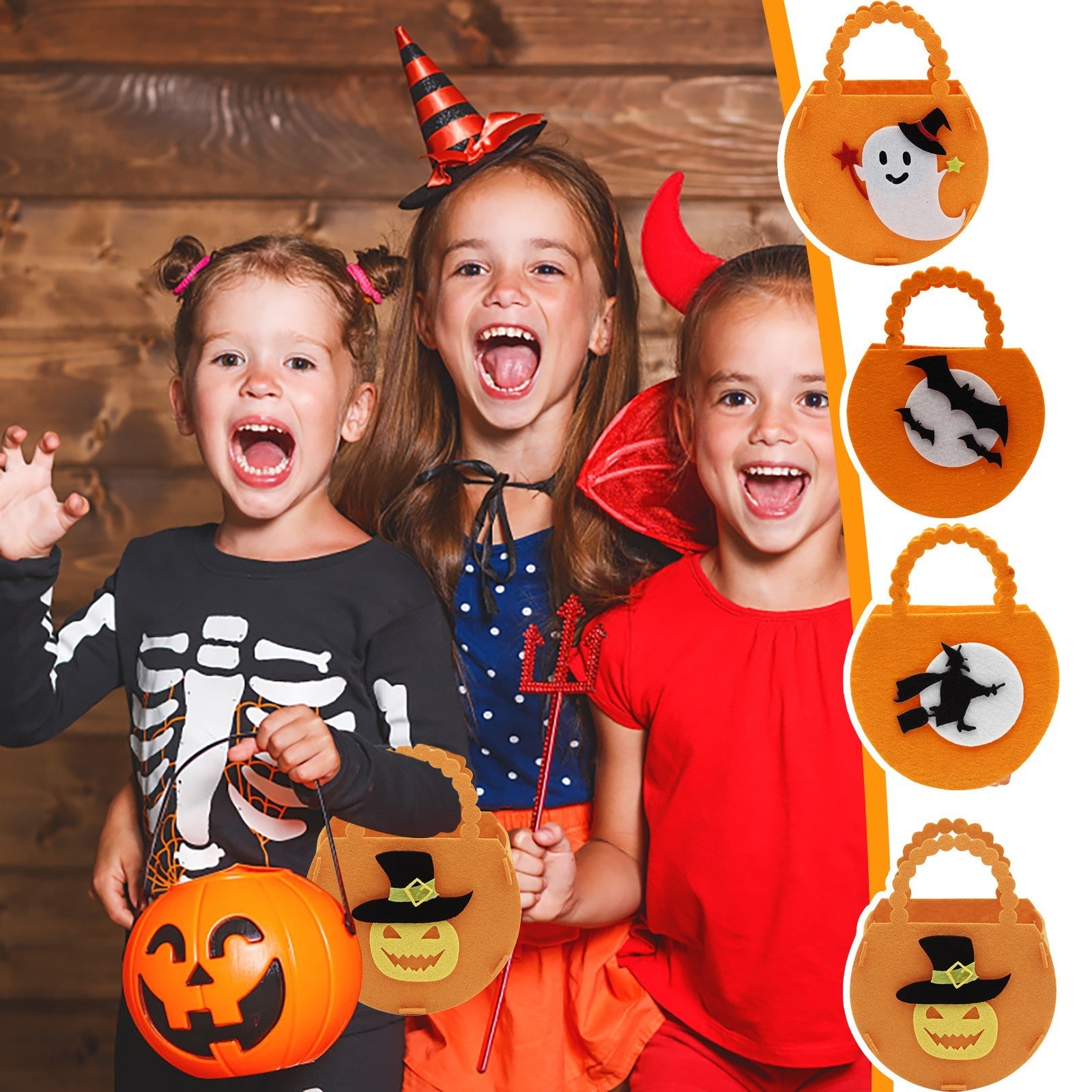 Halloween Pumpkin Candy Bag – Creative Trick or Treat Gift Basket for Cookies and Party Favors