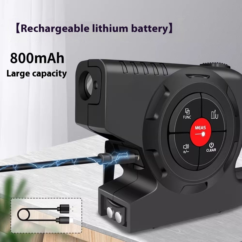 SKTM02 Laser Tape Measure – Digital Display Laser Range Finder, Three-in-One Intelligent Electronic Measuring Scale with Rechargeable Battery