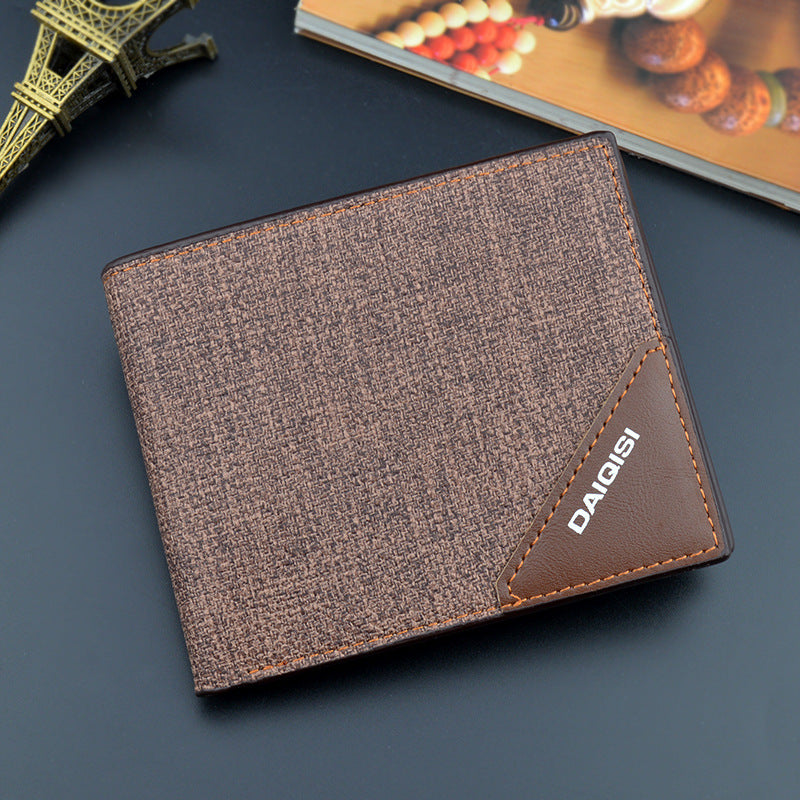 Mens Slim PU Leather Wallet Short Card Case Business