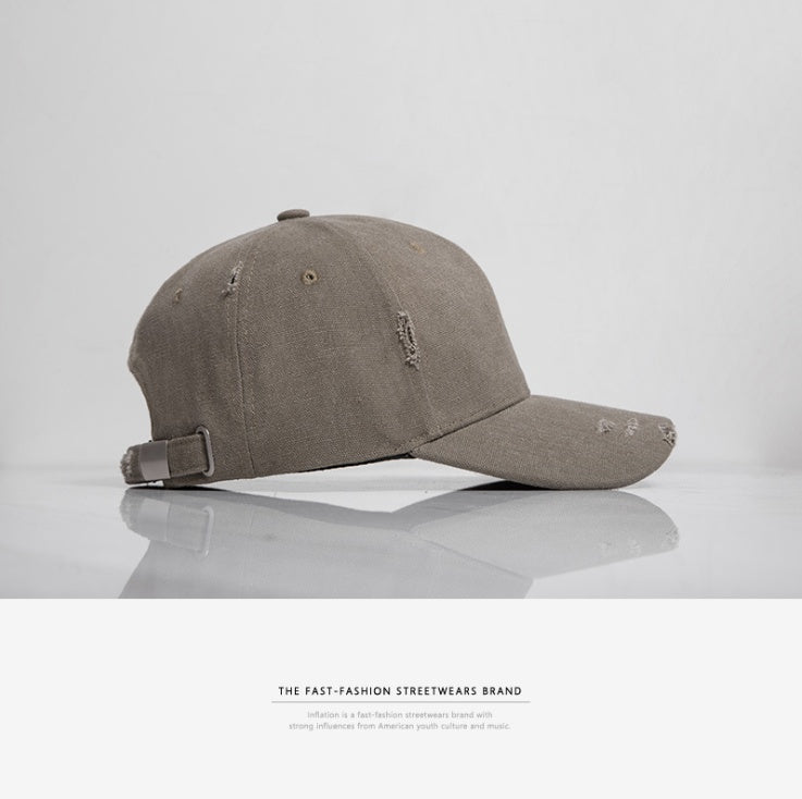 Trendy Unisex Distressed Solid Color Baseball Cap