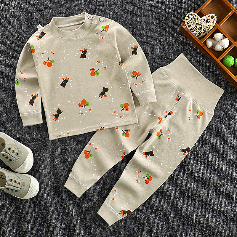 Children's High Waist Belly Protective Pants Set